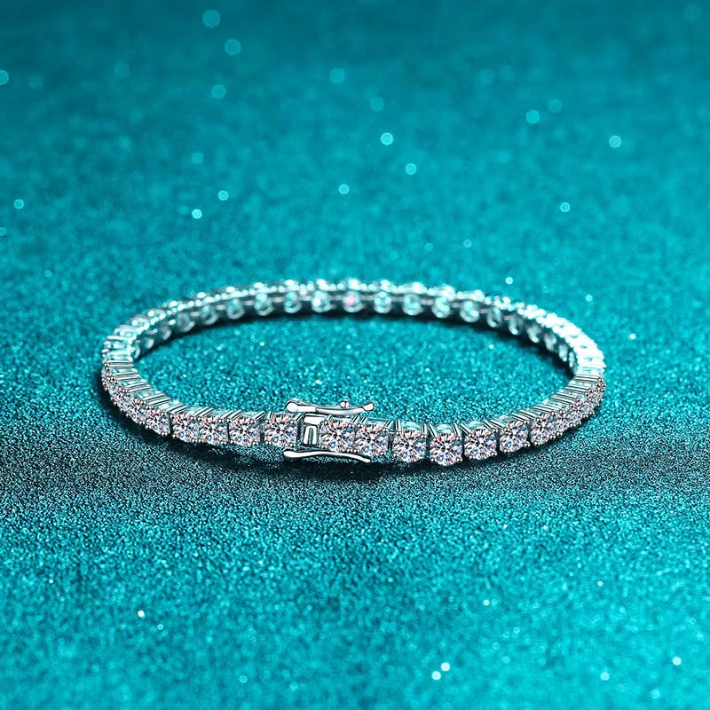 Factory Direct 925 Silver Iced VVS Moissanite Diamond Tennis Bracelet Fashionable 925 Silver Iced VVS Moissanite Bracelet