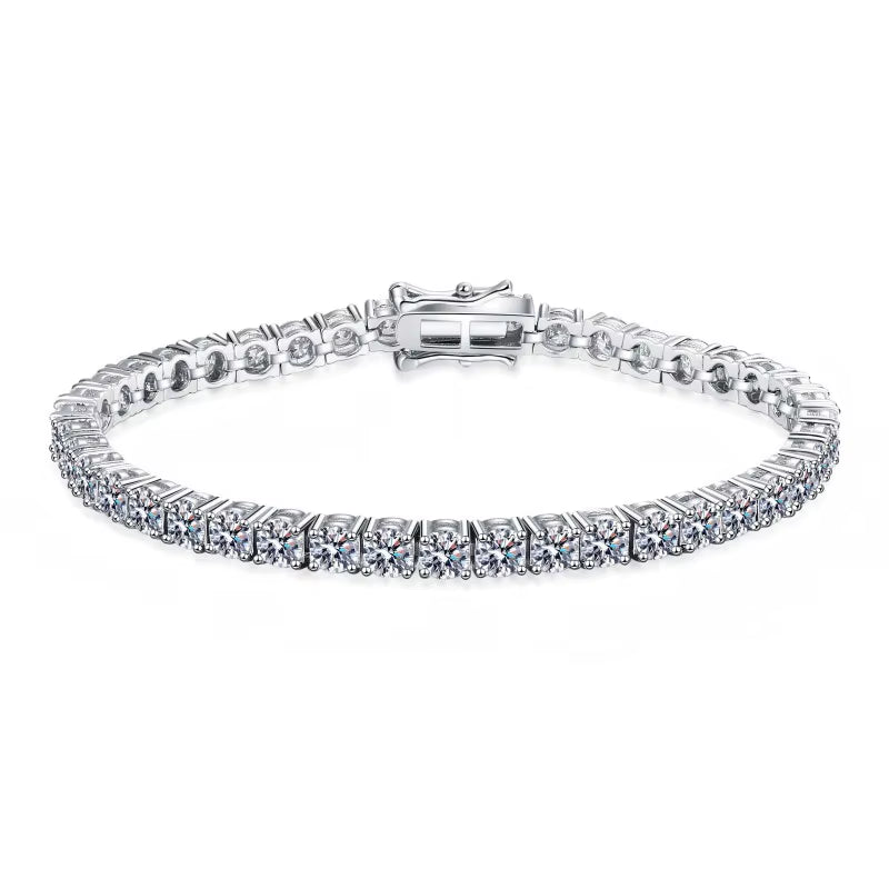 Factory Direct 925 Silver Iced VVS Moissanite Diamond Tennis Bracelet Fashionable 925 Silver Iced VVS Moissanite Bracelet