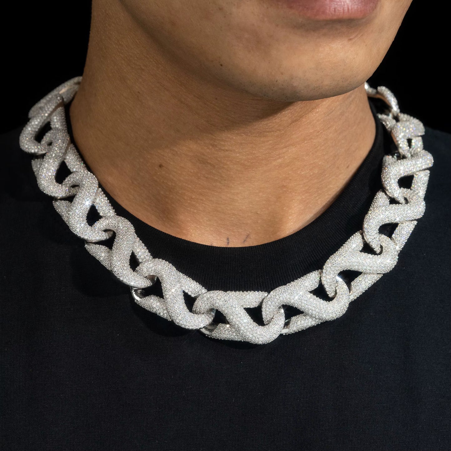 Zuanfa Jewelry Hip Pop Chain Trendy Rich Choker Anklet 925 Silver Iced Out VVS Moissanite Cuban Chain Necklace