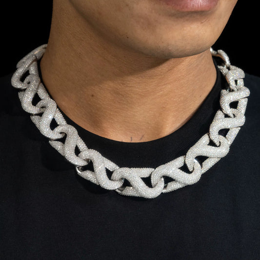 Zuanfa Jewelry Hip Pop Chain Trendy Rich Choker Anklet 925 Silver Iced Out VVS Moissanite Cuban Chain Necklace