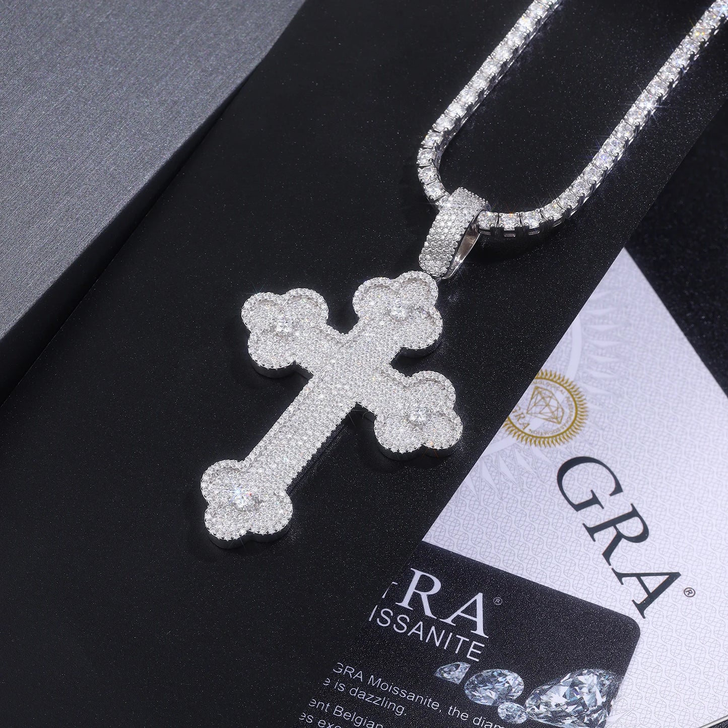 Clover Cross White Gold Pendant