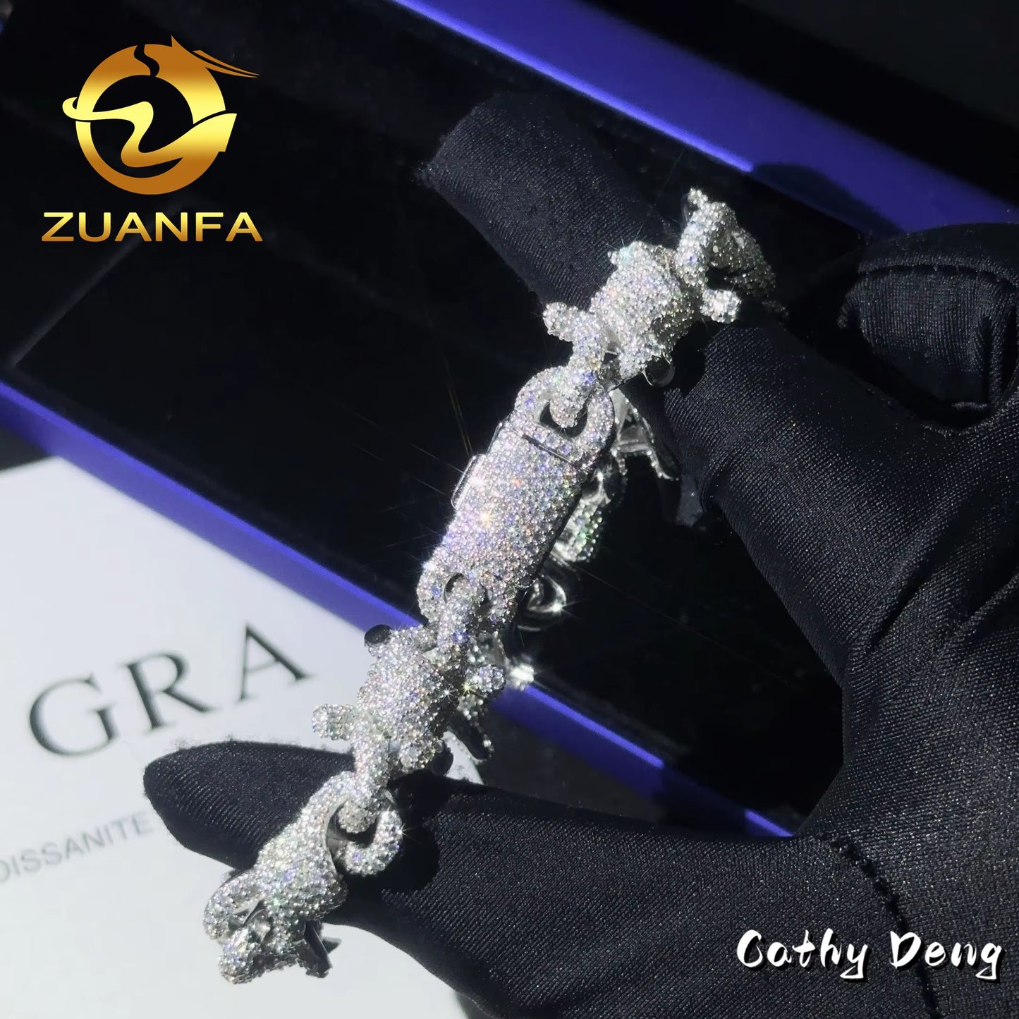 New Design Hip Hop Jewelry Iced Out Men Cuban Bracelet Twist Link 925 Silver Moissanite Bracelet Men Ready Shipping