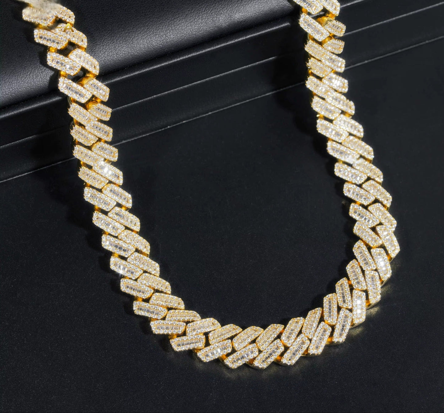 12MM Baguette Diamond Cuban Link Chain